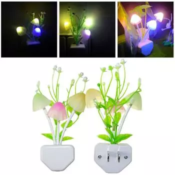 Романтический светодиодный ночник с грибным датчиком света, настенный светильник, домашний декор