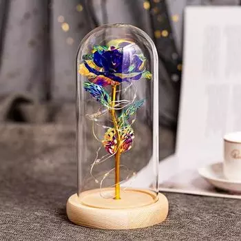 Романтический вечный искусственный цветок со стеклянной крышкой, лампа Eternal розовый