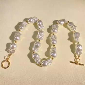 Романтическое французское ретро-жемчужное ожерелье в стиле барокко, нишевый дизайн, индивидуальная мода, темперамент и высококачественная цепочка на ключицу 47CM