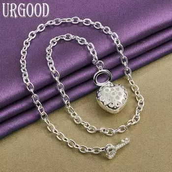 Романтическое ожерелье из стерлингового серебра 925 пробы с сердечком и цирконием, свадебные украшения 50cm