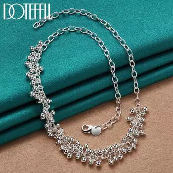 Романтическое ожерелье из виноградных бусин серебряного цвета, подарочные очаровательные украшения 45cm