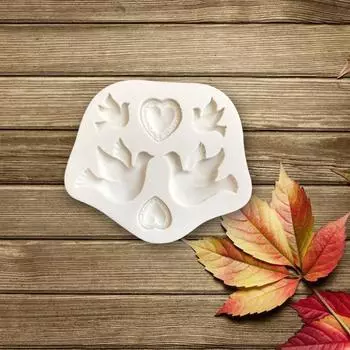 Романтическое сердце силиконовая форма любовь птица DIY Декор помадка торт кухонные формы для выпечки белый
