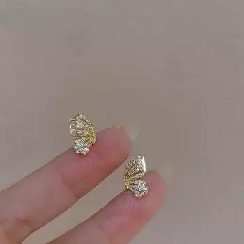 Романтичная французская ретро-клипса с жемчужиной в виде хвоста кита для женщин без пирсинга ушей и маленькие серьги-бабочки