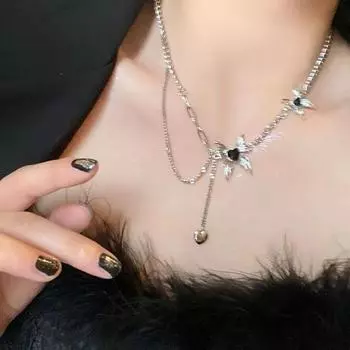 Романтичная жидкая бабочка кисточка ключичное ожерелье цепь для женщин девочек панк сладкий крутой регулируемое ожерелье аксессуары