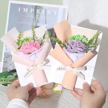 Романтичные цветочные открытки на день рождения, Рождество, цветочные открытки на день рождения, подарки на день матери, креативные гвоздики, мыло, цветы, декор белый