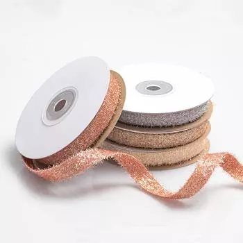 Романтичные и уютные блестящие шелковые плюшевые ленты ручной работы для рождественской вечеринки, украшения для волос, бант, подарочная коробка, упаковочная лента, разноцветная луковая лента 1cm*10 yards
