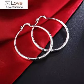 Романтичные круглые серьги из стерлингового серебра 925 пробы диаметром 6 см для женщин, модные брендовые ювелирные изделия для вечеринок, свадеб, помолвок, рождественских подарков