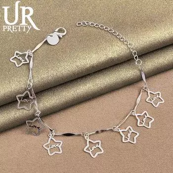 Романтичные модные свадебные украшения из стерлингового серебра 925 пробы со звездами 20CM