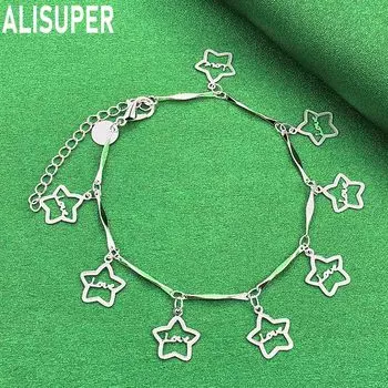 Романтичные модные свадебные украшения из стерлингового серебра 925 пробы со звездами 20CM