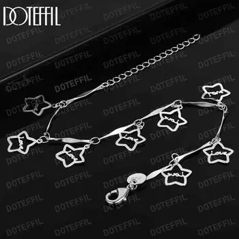 Романтичные модные свадебные украшения из стерлингового серебра 925 пробы со звездами 20CM