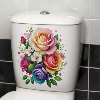 Романтичные, расписанные вручную, красивые цветочные настенные наклейки, акварельные наклейки для гостиной, мебели, ванной комнаты, туалета 30x30cm