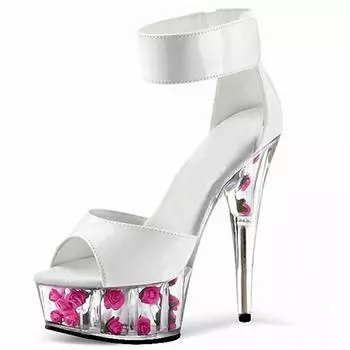 Романтичные розовые свадебные платья, босоножки с сумочкой на каблуке, с кристаллами, на липучке, каблук 15 см, высокие каблуки 34 белый