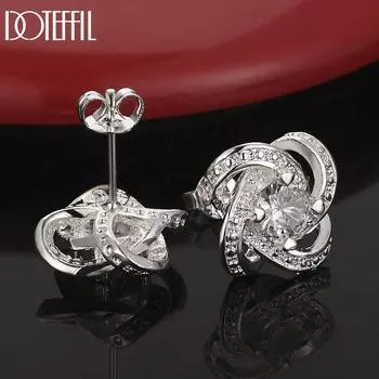 Романтичные серьги для пирсинга из стерлингового серебра 925 пробы с цирконием класса ААА, модные свадебные украшения 1.00*1.00cm