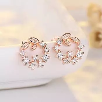 Романтичные серьги-гвоздики с цветком циркония для женщин, корейские хрустальные милые бабочки, цветы, тюльпаны, изысканные серьги, украшения для вечеринок