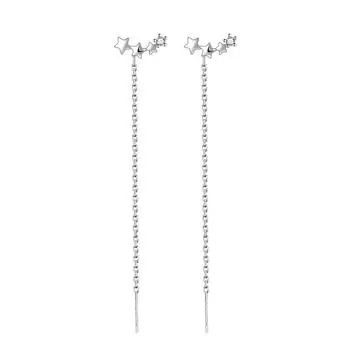 Романтичные серьги-гвоздики с шестью звездами и бахромой для женщин Cold Wind из циркония Темпераментные серьги Длинные серьги Супер Фея Темпераментные серьги