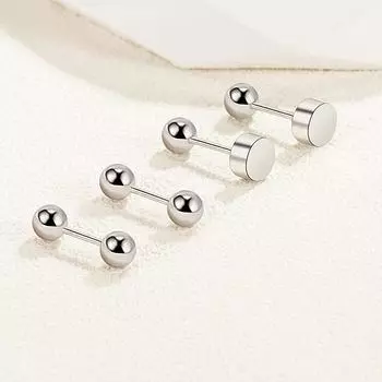 Романтичные серьги-гвоздики в форме геометрической гантели, женские, с винтовыми косточками для ушей, маленькие серьги-кольца