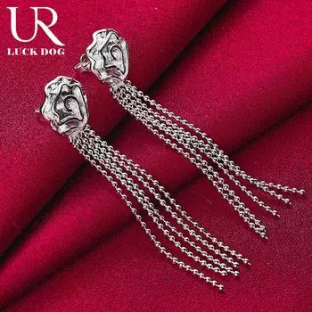 Романтичные серьги-розы из стерлингового серебра 925 пробы, модные свадебные украшения 6.30*1.20cm