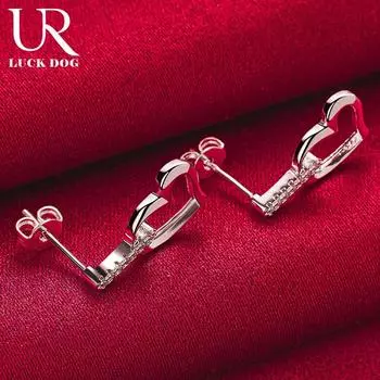 Романтичные серьги в форме сердца из стерлингового серебра 925 пробы с цирконием ААА, модные украшения для вечеринок 0.70*1.60cm