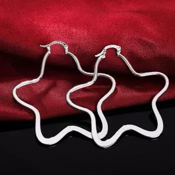 Романтичные серьги-звезды из стерлингового серебра 925 пробы, модные свадебные украшения 52mm