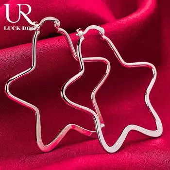 Романтичные серьги-звезды из стерлингового серебра 925 пробы, модные свадебные украшения 52mm