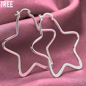 Романтичные серьги-звезды из стерлингового серебра 925 пробы, модные свадебные украшения 52mm