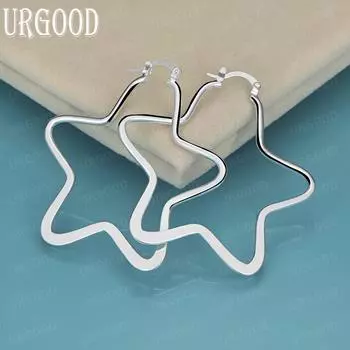 Романтичные серьги-звезды из стерлингового серебра 925 пробы, модные свадебные украшения 52mm