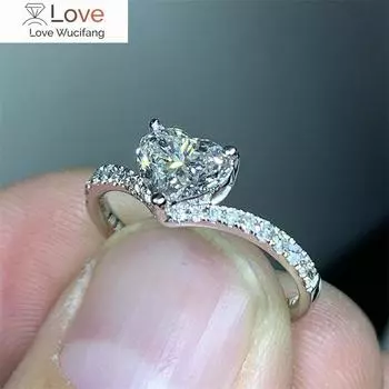 Романтичные женские обручальные кольца в форме сердца, универсальные уникальные очаровательные блестящие кубические цирконии, свадебные украшения для милой девушки 7