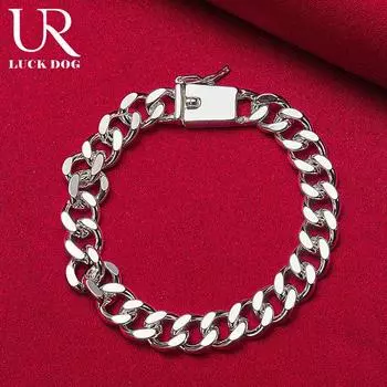 Романтичный браслет в форме сердца из стерлингового серебра 925 пробы, модные свадебные украшения 20CM