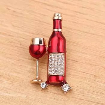 Романтичный бриллиантовый винный бокал брошь модная одежда рюкзак универсальный креативный значок