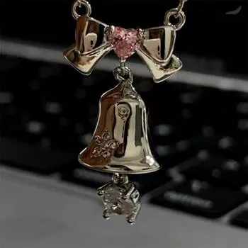 Романтичный модный рождественский колокольчик розовое ожерелье в форме сердца для женщин высокого класса темпераментный рождественский подарок для девушки