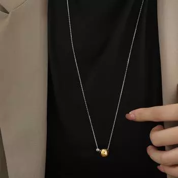 Романтичный осенний длинный модный размер стальной шарик свитер цепочка ювелирные изделия