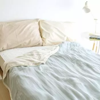 Романтика Косуги марлевое одеяло одинарный размер Микава хлопок моющийся Сделано в Японии 47712 одинарный 6-слойный простой/синий [70]