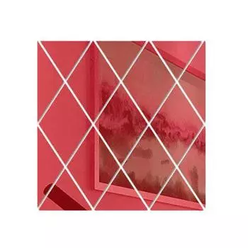 Ромб Зеркало Стикер Стены DIY Фон Сращивания Наклейка Гостиная Домашний Декор L кофейный