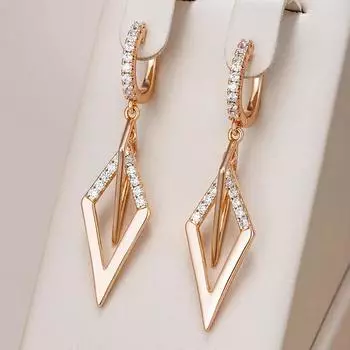 Ромбический геометрический кулон с цирконием, висячие серьги для женщин, ювелирные изделия в современном стиле, винтажные аксессуары