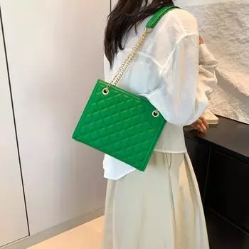 Ромбовидная цепная сумка большой емкости женская сумка-мессенджер новая иностранная стильная нишевая модная текстура сумка через плечо белый