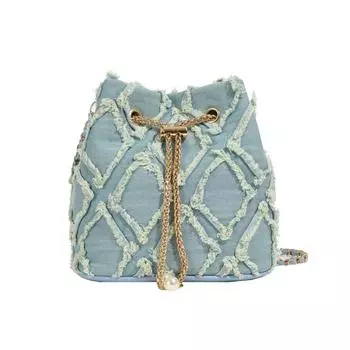 Ромбовидная джинсовая сумка 2024 года, новая, цепочка, ароматное ведро, подмышка, большая вместимость, одно плечо, кроссбоди, женская сумка, популярная синий