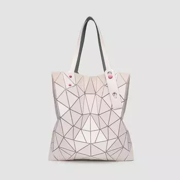 Ромбовидная решетка Геометрическая ромбовидная решетка Цветная фурнитура Сумка Модная ручная сумка через плечо Сумка-тоут Женская сумка розовый
