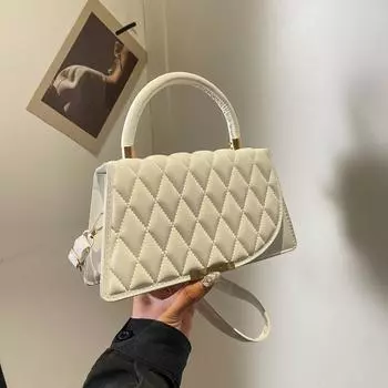 Ромбовидная ретро-сумка для женщин 2024 года, новая модная портативная маленькая квадратная сумка корейской версии, универсальная темпераментная сумка через плечо