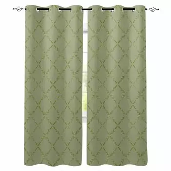 Ромбовидная сетка текстура шалфей зеленый затемняющие шторы для гостиной спальни печатные оконные шторы домашний декор W135 x H60cm