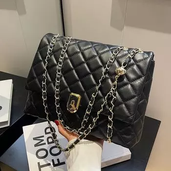 Ромбовидная вышитая нитью сумка большой вместимости женская популярная индивидуальная сумка-мессенджер на цепочке модная сумка через плечо белый