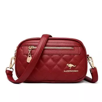 Ромбовидная вышивка нитью женская одноплечевая косая сумка повседневный женский одинарный рюкзак маленькая квадратная сумка чёрный