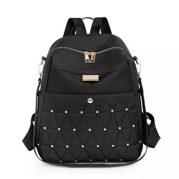 Ромбовидная вышивка с заклепками, женская дорожная сумка, рюкзак большой емкости