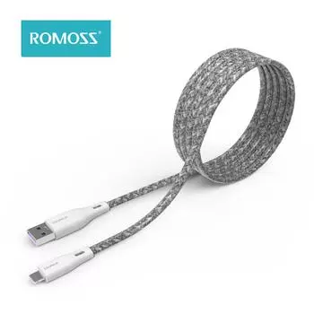 ROMOSS 1 м кабель для зарядки освещения 2,4 А кабель для быстрой зарядки и передачи данных для iphone 8 11 11pro 12pro 13pro кабель для быстрой зарядки USB к 8-контактному кабелю серый