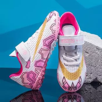 Ronaldo children s football shoes men s broken nails competition youth primary school students Velcro boys and girls practical training shoes 30