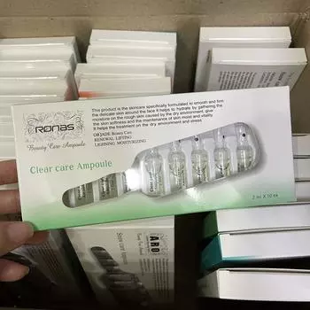 RONAS CLEAR CARE AMPOULE 2 мл x 10 шт., противовоспалительное, успокаивающее, увлажняющее, корейская косметика, Kbeauty, образец