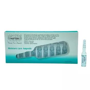 RONAS MOISTURE CARE AMPOULE 2 мл x 10 шт., Смягчение, Питание, Увлажнение, Корейская косметика, Kbeauty, образец