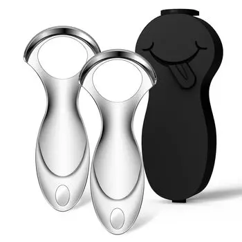 RONAVO Щетка для чистки языка, скребок для языка, мобильное устройство для хранения, удаление налета с языка, уход за неприятным дыханием, черный футляр для переноски (2024)