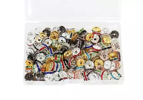 Rondelle Flat Type BetterJonny 200 шт. Бусины Rondelle Стразы для ювелирных изделий Плоские разделительные бусины Браслет для ручной работы Металлические бусины Аксессуары Части