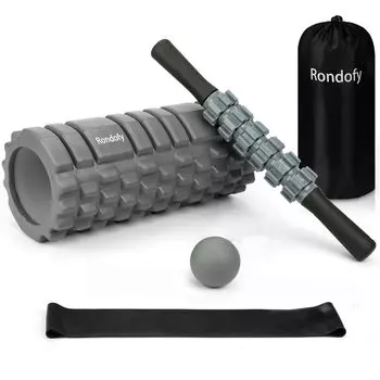 Rondofy Foam Roller Fascia Release 500 кг Грузоподъемность Kinmaku Roller Muscle Loosening Cellulit Roller Stretching Equipment Набор из 5 предметов для хранения серый