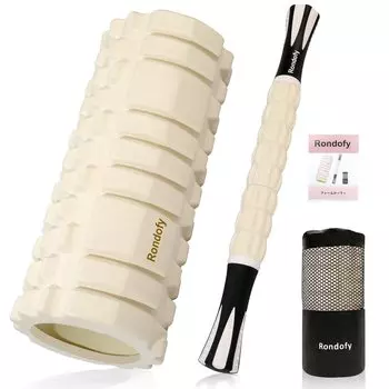 Rondofy Foam Roller Fascia Выпуск нового массажного ролика грузоподъемностью 500 кг с инструкциями и сумкой для хранения для начинающих, ультралегкий белый